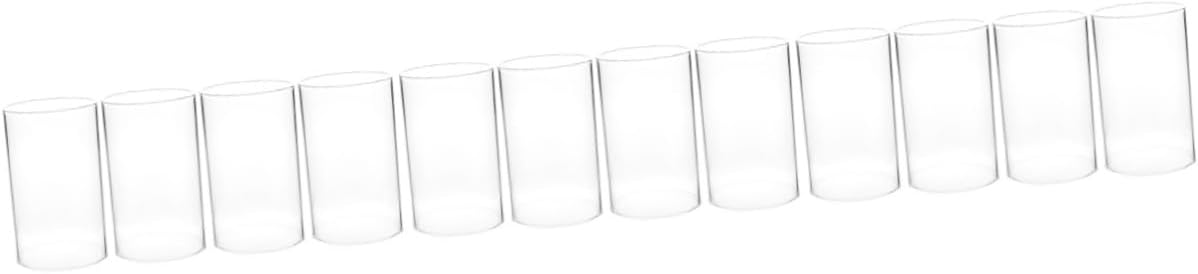 DECHOUS 12pcs Transparent Glass Candle Simple Decorative Candle Tube for Home Decor Protective for Elegant Accessories