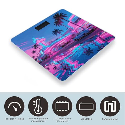 Balanza digital Vaporwave Street View para peso corporal miniatura 3