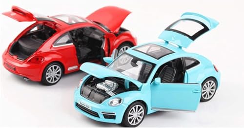 Image of Volkswagen Beetle Alloy Simulation Car Model Sound and Light Pull Back Toy Car 1:32 Sophisticated Gift Choice (Red)