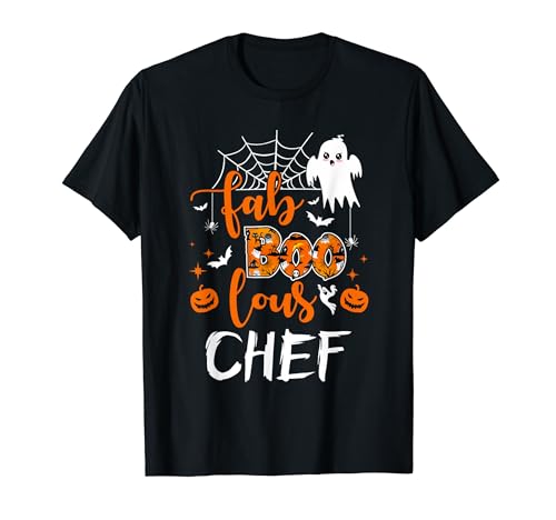 Fab Boo Lous Chef, divertido Boo Ghost, Halloween, espeluznante Camiseta
