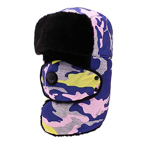 Chapeau de sports de plein air thermique style chapka camouflage pour randonnée d'hiver