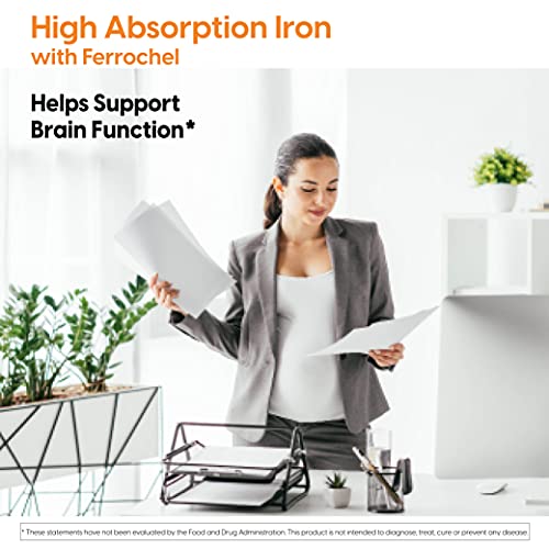 Doctor's Best High Absorption Iron with Ferrochel, Gentle on The Stomach, Immune Health, Blood Heal