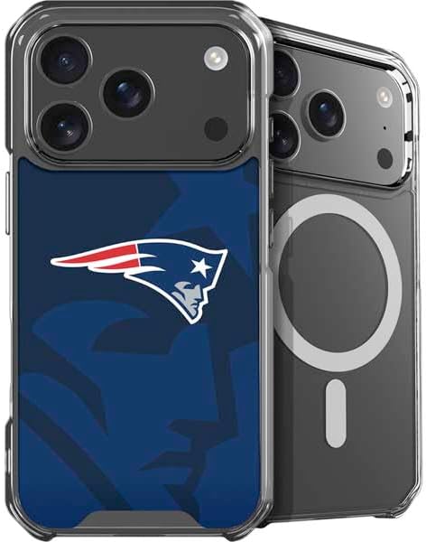 Skinit Phone Case Compatible with MagSafe iPhone 17 Pro Max - Officially Licensed NFL New England Patriots Black & White Design