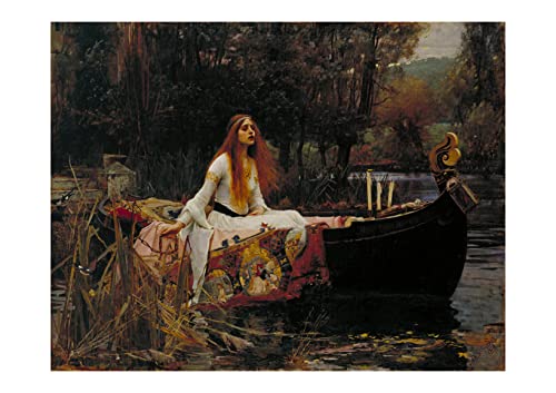 Spiffing Prints John William Waterhouse - The Lady of Shalott - Large - Semi Gloss - Unframed Art Print Poster