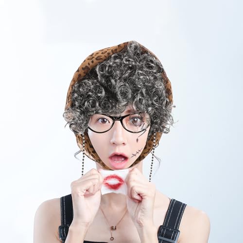 Perruque grise vieille dame SECFOU pour cosplay et théâtre - 7
