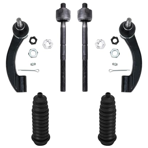 Detroit Axle - Front Tie Rods Kit for 96-06 Chrysler Sebring 95-00 Cirrus 95-06 Dodge Stratus Plymouth Breeze, 4 Inner Outer Tie Rod Ends 2 Rack Pinion Boots 1995 1996 1997 1998 1999 2000 Replacement