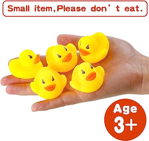 DERAYEE Badespielzeug Baby,Gummiente,Gummi Badeenten,Gummi Enten,Float und Squeak Mini Enten Badewanne Spielzeug für Kinder Dusche,Geburtstag (gummiente, 50PC)
