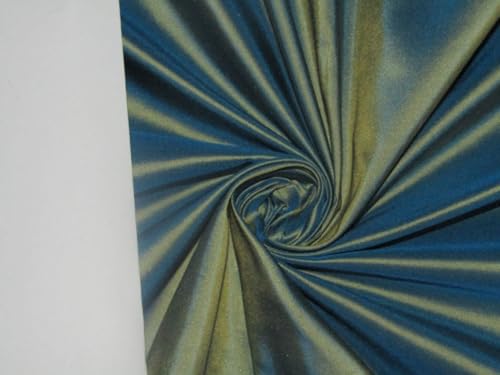 Soie en taffetas bleu et jaune 137 cm pour donner du volume à vos robes