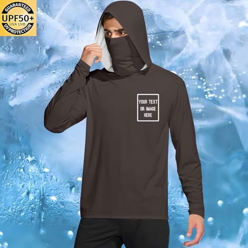 Mens Custom Hooded Sun Shirts Long Sleeve Tops with Face Cover Breathable Outdoor Blouses for Running Fishing Travel2