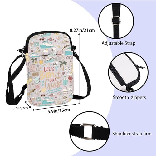 ZJXHPO Cruise Vacation Cross Body Bag Life Is Better On A Cruise Messenger Bag Summer Vacation Shoulder Bag Beach Life Gift2