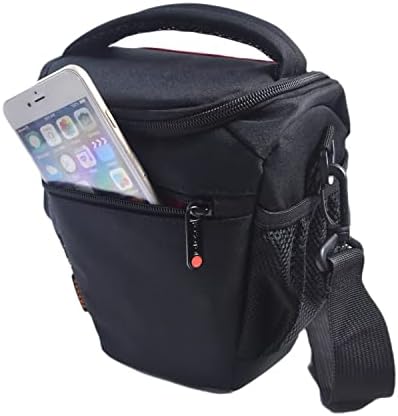 FOSOTO DSLR/SLR Camera Bag Compact Camera Shoulder Bag case Waterproof Compatible for Canon 4000D 2000D 850D M50 Mark II, Nikon D5600 D3300 D850 D5300, Sony Alpha 6400 with Extra Raincover (Black)