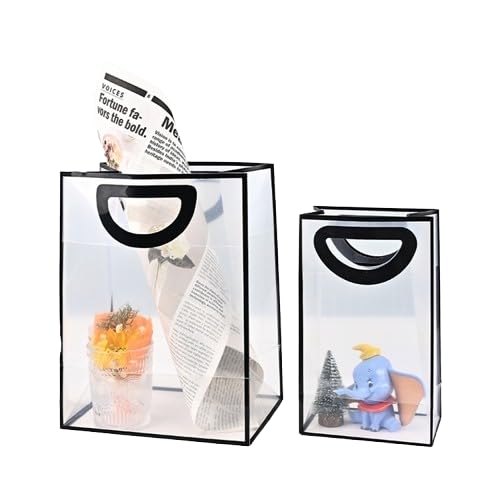 Adaamya 6 Pcs Small Translucent Multipurpose Gift Bags | Gift for Her/Him, Valentine’s Day, Wedding Return Gifts Baby Shower Anniversary Birthday Hamper Shopping & Party Favors (15 x 24 x 8 cm)-image-38