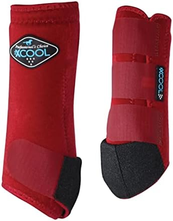 Professional's Choice 2XCOOL Sports Medicine Horse Boots | Protective & Breathable Design for Ultimate Comfort, Durability & Cooling in Active Horses | 2 Pack (Crimson, Medium)