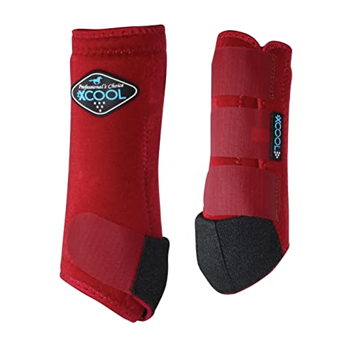 Professional's Choice 2Xcool Sports Medicine Horse Boots | Protective & Breathable Design For Ultimate Comfort, Durability & Cooling In Active Horses | 2 Pack (Crimson, Medium) #TOP1