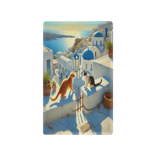 Cats Blue Light Switch Cover Decorative Receptacle Outlet Wall Plate Guard Plastic Wall Outlet Cover for Farmhouse Home Decor Livingroom (Unused Outlet Cover)