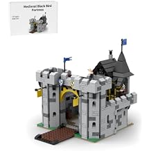 Medieval Black Bird Fortress Building Kit, Modular Street Scene Series Building Blocks Set 1071PCS+