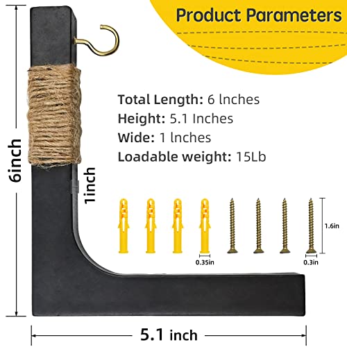 Micovay 2 Pack Plant Hanging Hook, Wooden Mounted Hanging Plant Hooks, Wall Hook Plant Baskets Indoor&Outdoor Decor, Plant Hangers Hook For Flower Bracket, Bird Feeder, Lanterns,Wind Chimes #TOP4