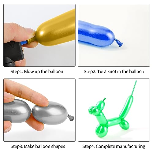 Image of Metallic 260 Balloons - Long Balloons for Arch & Animals, Mix Colors, Kit Includes 50pcs