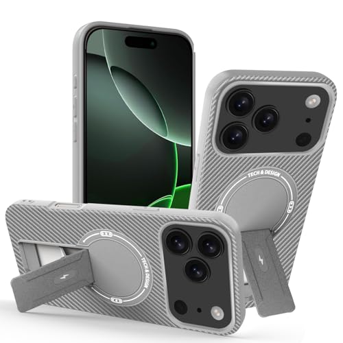 Jiajihua Case Compatible with Xiaomi 17 Pro Camera Protection Magnetic Kickstand Bracket 2 in 1【TPU+PC】 Drop Shockproof Gray