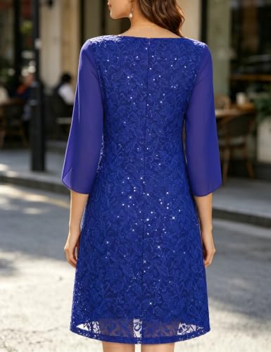 Image of COOAN Wedding Guest Cocktail & Formal Dresses for Women - Lace Sequin Dress
