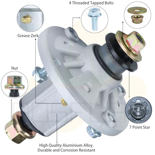 BOSFLAG 3 Pack Pre-Greased AM143469 Spindle Assembly Replaces AM136733, AM143469, AM134292, AM137097 for X300, X300R, X304, X310, X324, Z225 EZtrak, Z245 EZtrak Tractors by BOSFLAG - Image 6
