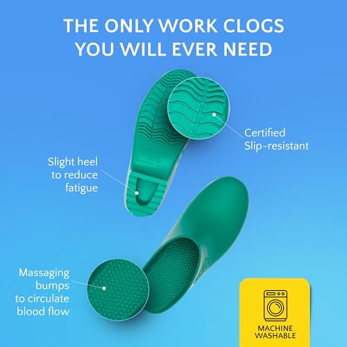 Image of CALZURO Classic Work Clogs Without Holes - Unisex Nursing Clogs - Non Slip Shoes - Autoclavable Rubber Kitchen Shoes for Women and Men -