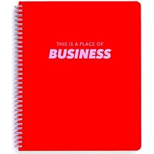 Graphique - Place of Business - Large Red Spiral Notebook w/Pink Message, Fun Journal for Personal Thoughts, Writing Letters, and Taking Notes, 160 Ruled Pages, 9" x 11"