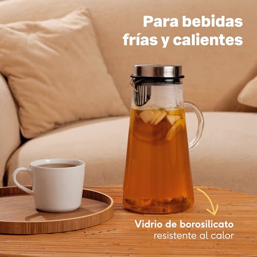 Miniatura 6 de Silberthal Jarra 2 Litros Cristal Y Acero Inoxidable - Jarra Sangria - Trasparente Con Asa Y Tapa