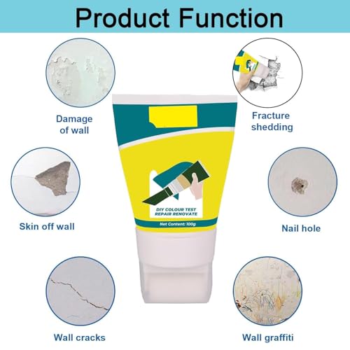 Image of The Decor Co. Wall Crack Filler Tube Water Resistant Sealant Paste Agent for Home Kitchen Bathroom Roof and Room Gap Grout Hole DIY Repair & Paint Use (Cream, Pack of 1, 100g)