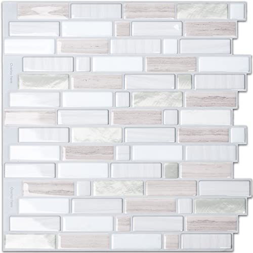 Vamos Tile 12" X 12" Peel And Stick Self Adhesive Kitchen Backsplash, Stick On Tile Backsplash For Kitchen & Bathroom (Wood Grain Pink) #TOP2