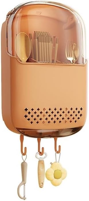 台所用品ホルダー キッチン用品ホルダー 壁取り付け器具キャディ 取り外し可能な調理器具オーガナイザー カトラリー排水ラック 調理器具