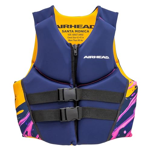 Airhead Santa Monica Life Vest Adult Large Size Navy L70, Fits Chest 42.5-45 inch