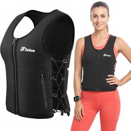 ZELUS Weighted Vest Woman, Adjustable Weighted Vest 1-10lb/ 1-15lb with Removable Z-Fit Soft Iron Weights, for Weight Loss Running Walking Rucking Strength Training, Reflective & Pocket Design by ZELUS - Used condition - US$92.04