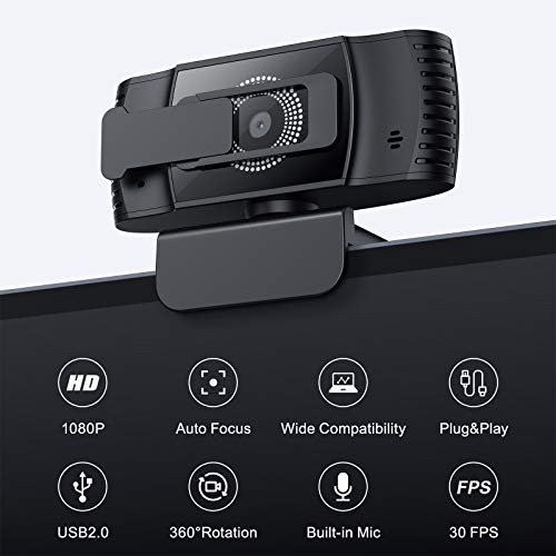 image for Webcam with Microphone, Wansview Autofocus HD 1080P USB PC Web Camera 