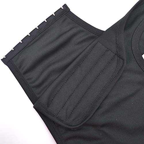 Baronhong Mesh Chest Binder Skinny Top Sport Bra For Tomboy Lesbian(Black,S) #TOP5