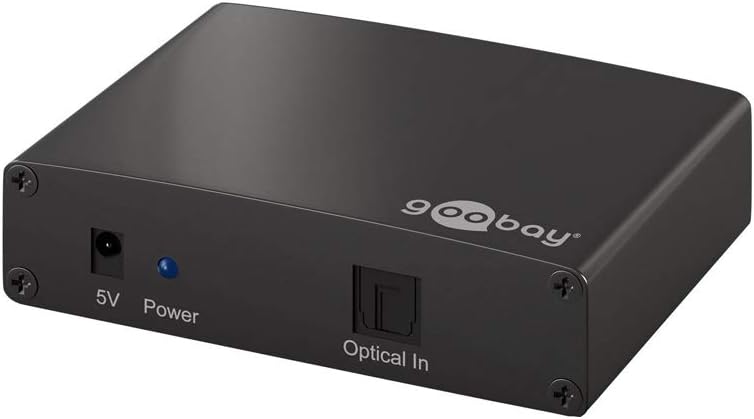 Front view of Goobay 58975 Toslink Audio Splitter with power and optical input