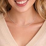 KEZEF Sterling Collier chaîne en argent Singapour pour les femmes - 2mm Chaîne de courbure torsadée, hypoallergénique, fermoir à anneaux de printemps, Fabriqué en Italie, 7-30 pouces
