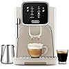 Zulay kitchen magia clasica fully automatic espresso machine with grinder touch screen coffee maker with one touch operation milk foam system for latte cappuccino macchiato white  urban country home decor
