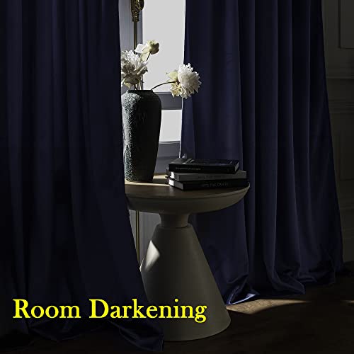 Timeper Velvet Curtains 96 Inches - Purplish Blue Curtains Blackout Curtains, Back Tab & Rod Pocket Design Window Curtains For Hallway/Dining, Blue, W52 X L96, 2 Panels #TOP7
