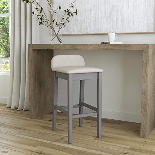 Hillsdale Maydena Non-Swivel Stool, Barstool, Distressed Gray #TOP1