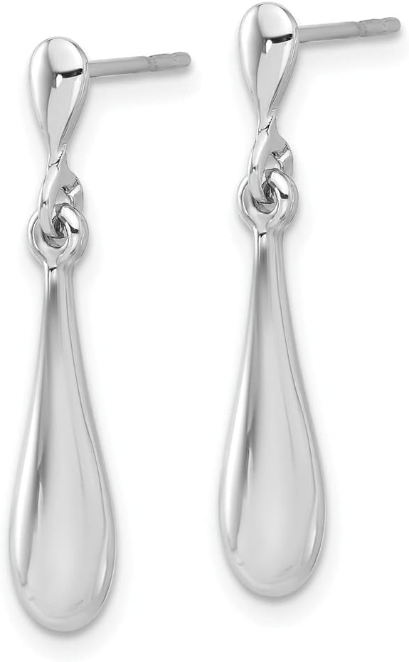 Diamond2Deal 14k Gold Polished Teardrop Dangle Earrings Fine Jewelry for Women