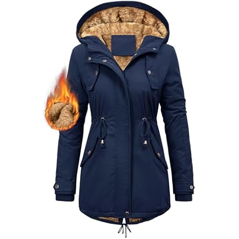 CMTOP Women's Thick Fleece Lined Waterproof Coat Cover