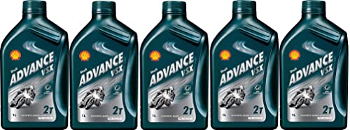 Set Da 5 Olio Scooter Advance Vsx Lubrificante Sintetico 1L Per Motori 2T