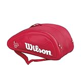 precio raqueta de tenis wilson federer Raqueta bolsillos Wilson Federer DNA 12 Pack Bolsa para Raquetas de Tenis, Unisex Adulto, Rojo (Red), Talla Única