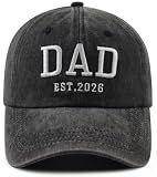 Dad Gifts from Daughter Son, Funny Embroidered New Dad EST 2026 Hat, Best Father Baseball Cap, Fathers Day Birthday Gifts for Papa Daddy Pappy Friend