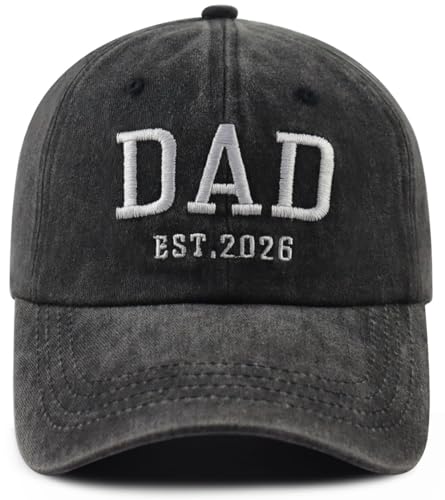 Dad Gifts from Daughter Son Funny Embroidered New Dad EST 2026 Hat Best Father Baseball Cap Fathers Day Birthday Gifts for Papa Daddy Pappy Friend