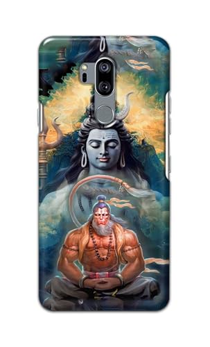 Image of PRINTFIDAA Printed Hard Back Cover Case for LG G7 ThinQ | LG G7 Plus Back Cover (Lord Shiva and Hanuma) -112