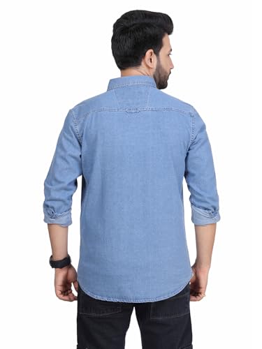 Image of Men's Printed Denim Casual Shirt | Full Sleeve | Regular Fit | Casual Wear for Men