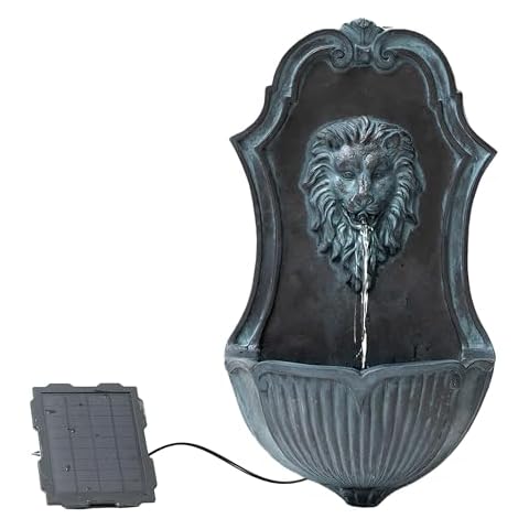 XBrand 26" Solar Lion Head Fountain Cover