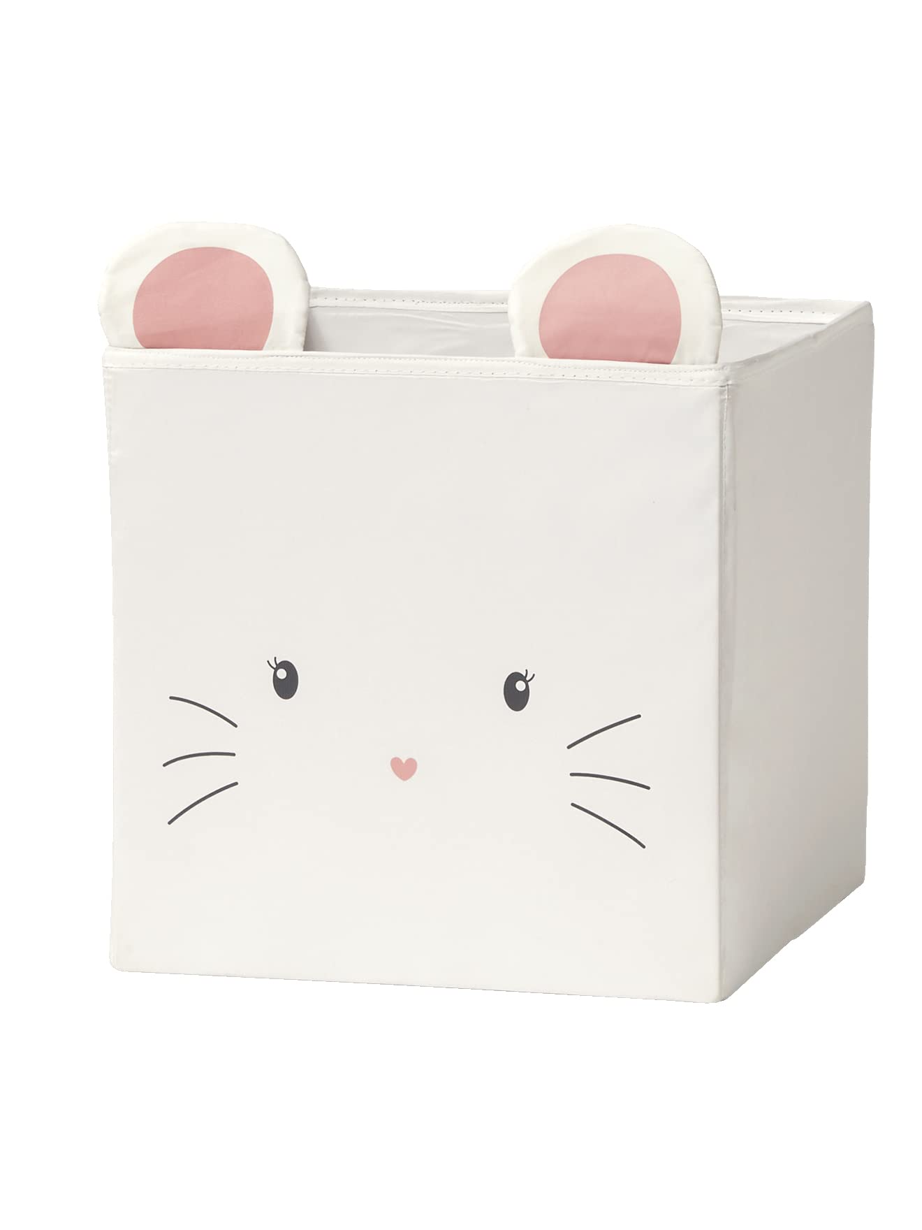 VERTBAUDET Lot de 3 bacs de rangement CHAMPÊTRE blanc imprimé TU